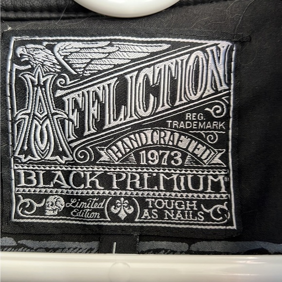 Men’s affliction Leather jacket - Picture 3 of 9